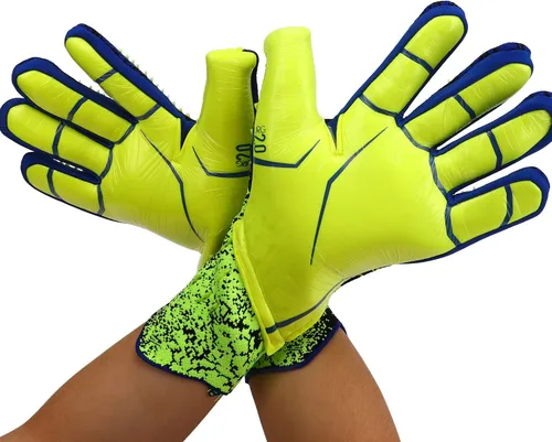 Miniatura 5 de Guantes de portero de fútbol, látex grueso antideslizante y transpirable, guantes de competición de entrenamiento de amortiguación premium