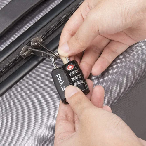 Miniatura 5 de pack all Cerradura de equipaje aprobada por la TSA, indicador de inspección, cuerpo de aleación, candados de combinación de 3 dígitos, cerradura