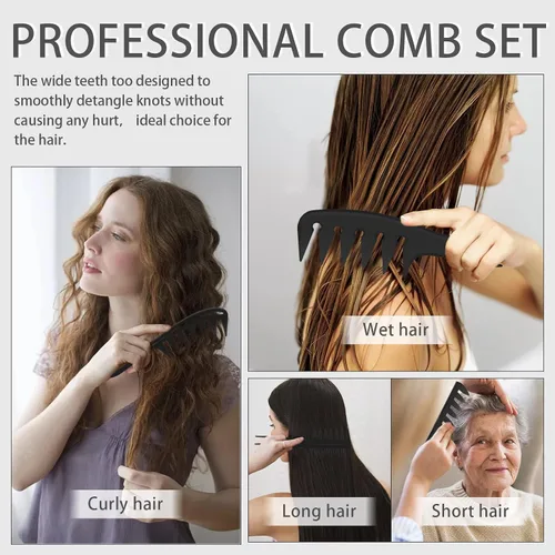 Miniatura 4 de Peine de peinado para hombres, peine de dientes anchos para cabello rizado, peine para cabello rizado, peine de pelo para hombres, peluquería