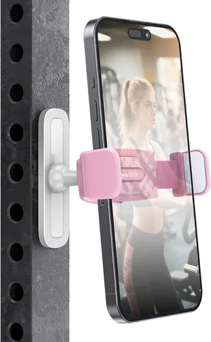 APPS2Car Soporte magnético para teléfono de gimnasio, ajustable 360, compatible con teléfonos inteligentes de 4.7 a 6.5 pulgadas, base y junta de