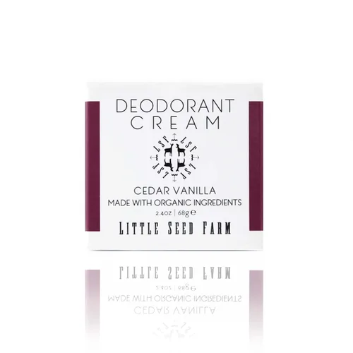 Little Seed Farm - Crema de desodorante natural - Cedro y vainilla - Desodorante libre de aluminio para mujeres u hombres, Peso neto 2.4oz | 68g