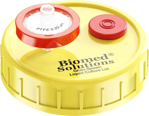 Miniatura 4 de 6 tapas de cultivo líquido de boca regular, tapa de frasco de cultivo de grano con filtro de jeringa de PTFE de 0.22um y puertos de inyección 2.756