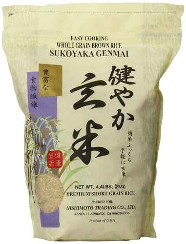 Miniatura 8 de Arroz integral Genmai de Shirakiku Arroz premium de grano corto Arroz integral parcialmente molido, rico en fibra, potasio, vitamina B y E