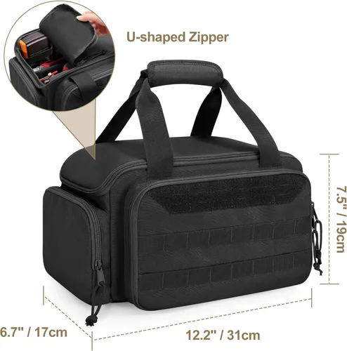 Miniatura 5 de Rexmica Bolsa de herramientas de 12 pulgadas con fondo antifricción, bolsa organizadora de almacenamiento de herramientas manuales para hombres