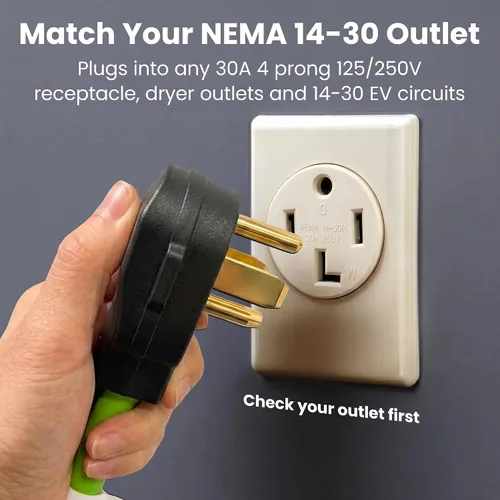 Miniatura 6 de GEARit Cable de extensión para secadora de 30 amperios, cable de extensión NEMA 14-30 de 4 puntas, NEMA 14-30P a 14-30R, 125/250 V resistente 10/4