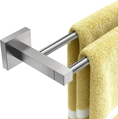 Miniatura 7 de Ruacq Soporte de Toalla de Mano Anillo de Toalla Negro Centro a Centro 10 Pulgadas Barras de Toalla Cuadradas Negro Mate para Baño Acero Inoxidable