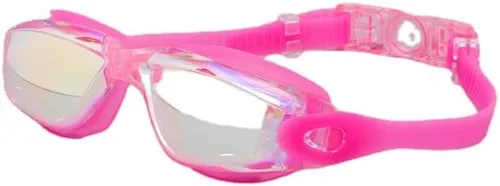 Miniatura 4 de Gafas de natación impermeables y antivaho para adultos con clip de nariz de silicona, gafas de natación galvanizadas unisex negro