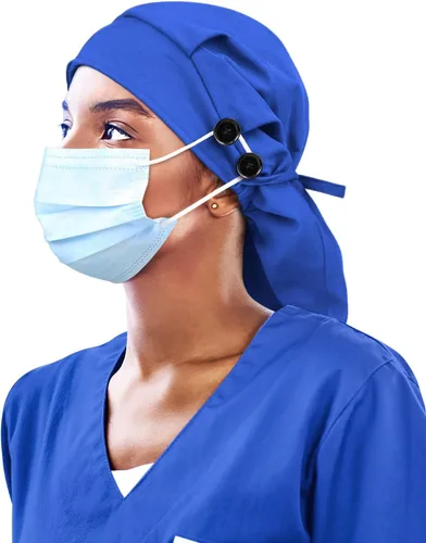 Miniatura 18 de Gorro de trabajo forrado de satén con botón para mujeres de cabello largo