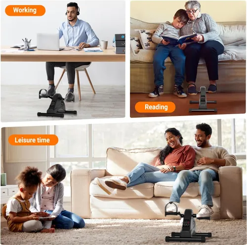 Miniatura 5 de TODO Mini bicicletas de ejercicio con pedal motorizado, para debajo del escritorio, para rehabilitación y terapia física de piernas de brazo