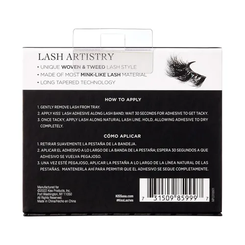 Miniatura 9 de KISS Lash Couture Masterpiece - Pestañas postizas de visón sintético tejidas a mano, estilo 'Prêt-À-Porter', 0.472 in, fácil de aplicar