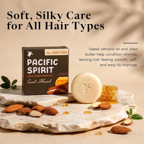 Miniatura 3 de Barra de acondicionador sólido de almendras dulces para todo tipo de cabello, aceite de almendras y miel, suaviza y desenreda, 2.12 onzas