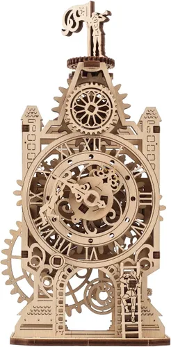 Miniatura 9 de UGEARS Reloj Despertador Vintage Rompecabezas 3D - Kit de Modelo de Madera para Adultos para Construir - Kit para Hacer Reloj de Escritorio