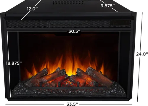 Miniatura 8 de Eliot - Soporte para TV con chimenea eléctrica de 81 pulgadas, color gris antiguo Real Flame