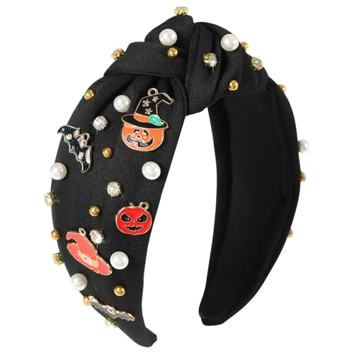 Miniatura 13 de Diademas de fantasma de Halloween para mujer, diadema de araña espeluznante con cuentas de diamantes de imitación de cristal, accesorios