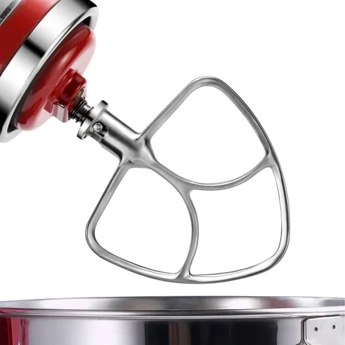 Batidor plano de acero inoxidable para mezclador KitchenAid de 4.5 qt-5 cuartos de galón, apto para mezclador clásico, clásico Plus y artesanal