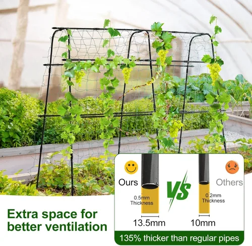 Miniatura 2 de Enrejado de jardín para plantas trepadoras al aire libre, enrejado de pepino de metal para plantas al aire libre, verduras, frutas, flores, vides