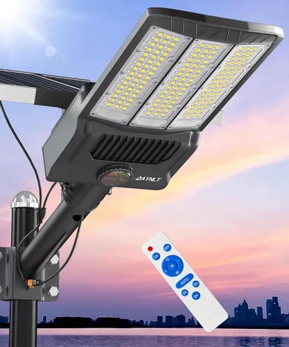 JAYNLT Y-12000W Luces Solares de Calle para Exteriores, 900000LM 6500K Luces de Estacionamiento Brillantes para Uso Comercial, Luces de Inundación