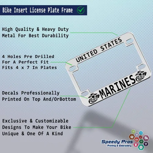Miniatura 2 de Speedy Pros Soporte de marco de placa de matrícula de metal para bicicleta y motocicleta con estampado de perro y gato