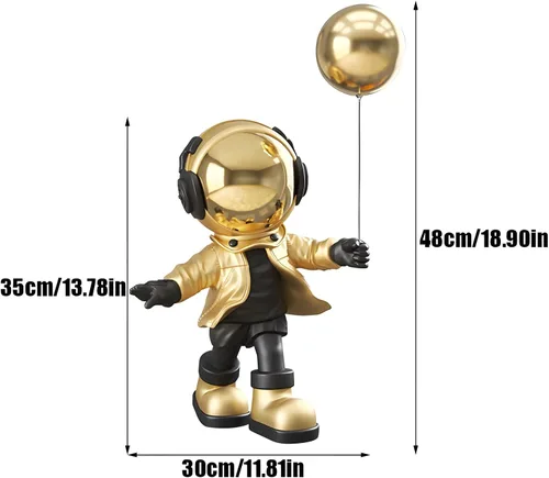 Miniatura 3 de Figura de astronauta, escultura de hombre espacial de resina con asa, para decoración de mesa del hogar, estantería, sala de estudio, decoración