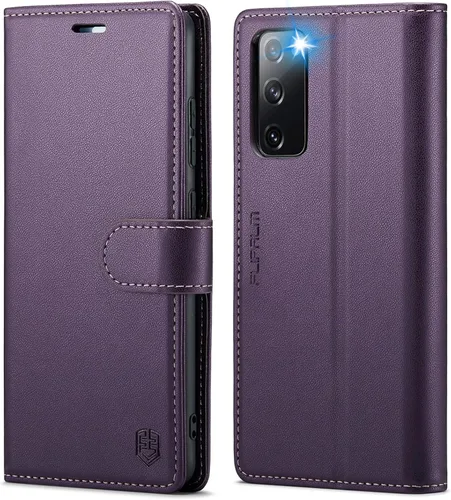 Miniatura 7 de FLIPALM Funda tipo cartera para Samsung Galaxy S20 FE 5G, bloqueo RFID, tarjetero de crédito, de piel sintética, función atril, funda protectora a