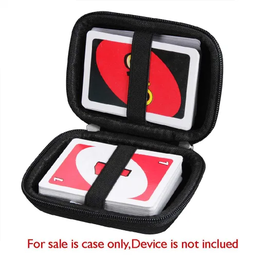 Miniatura 2 de Anleo Estuche rígido de viaje para Mattel UNO Classic Card Game (Solo estuche) (negro)