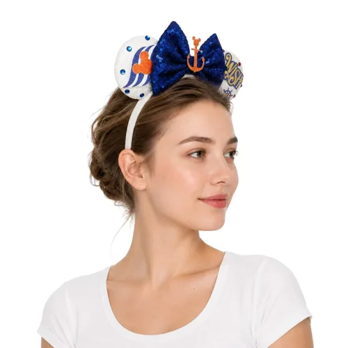 Miniatura 19 de Diadema negra con orejas de ratón de lentejuelas con lazo de ala de poliuretano, lazo de pelo de murciélago de Halloween, decoración de fiesta