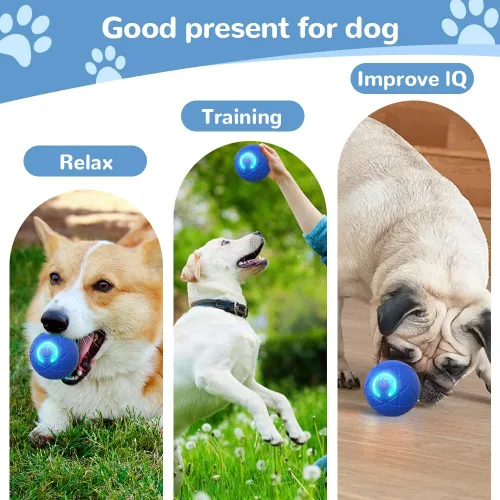 Miniatura 3 de Juguetes interactivos para perros pequeños, bolas para perros pequeños, bolas rodantes automáticas para cachorros, perros pequeños y medianos