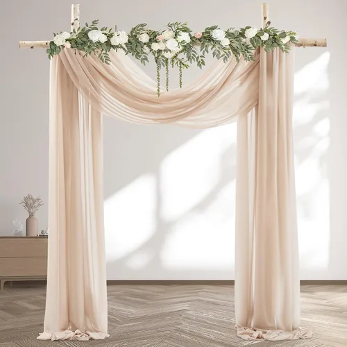 Miniatura 26 de Tela Negra para Drapeado de Arco de Boda 1 Panel 30'' x 20 Pies Cortinas Negras Tela Transparente Telón de Fondo Telas para Drapeado de Arco