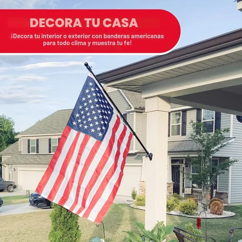 Miniatura 6 de Bandera estadounidense resistente de 3 x 5 pies para exteriores, de poliéster hilado de lujo, impermeable, resistente a los rayos UV, bandera GM-3C5