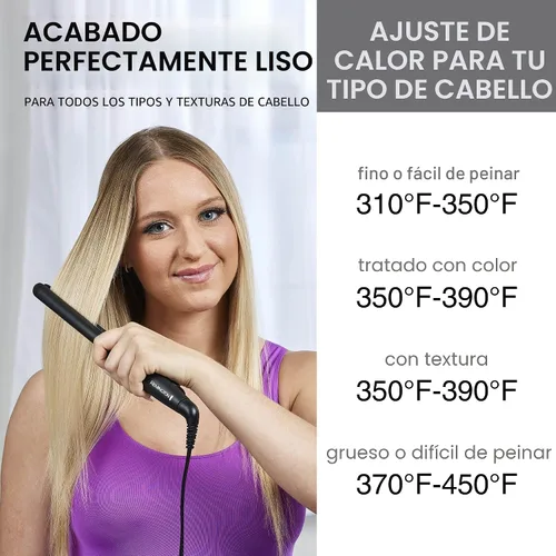 Miniatura 6 de Remington Plancha plana de 1/2 pulgada, alisador de cabello con tecnología antiestática, calentamiento de 15 segundos y apagado automático de 60