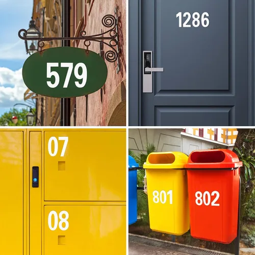 Miniatura 7 de Número de buzón reflectante para exterior, 4 juegos de 2 pulgadas de vinilo impermeable, pegatinas blancas para números de buzón, números