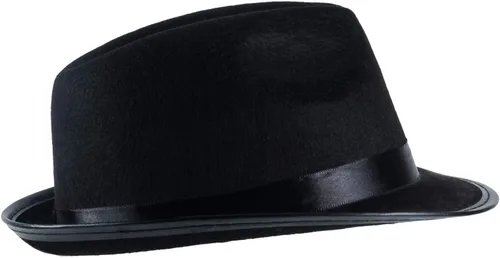 Miniatura 3 de Funny Party Hats Fedora para niños pequeños - Sombrero Fedora para niños - Gangster Fedora Black - Accesorios de disfraz para niños, Negro