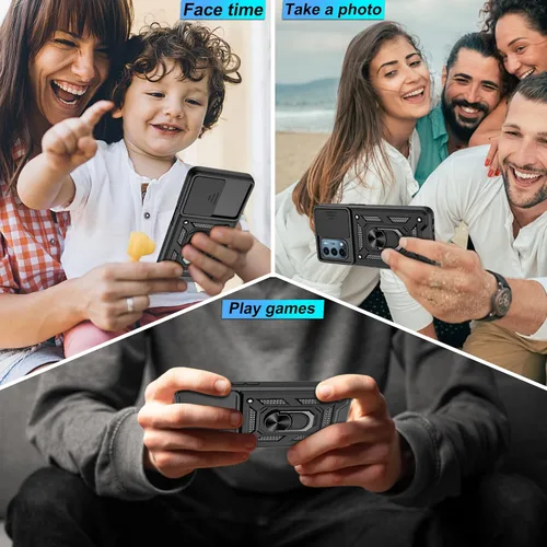 Miniatura 7 de ATUMP Funda para OnePlus Nord N200 5G con protector de pantalla HD con cubierta para cámara deslizante, soporte de anillo de rotación de 360°