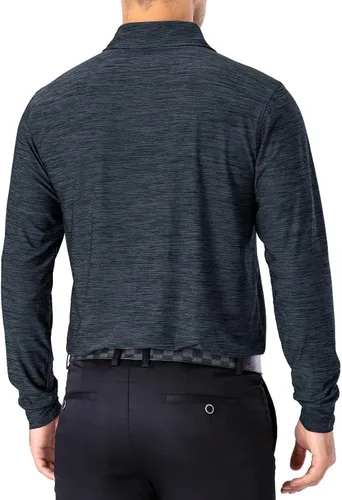Miniatura 26 de NAVISKIN Camisas polo para hombre, de secado rápido, UPF 50, manga larga y corta, que absorben la humedad
