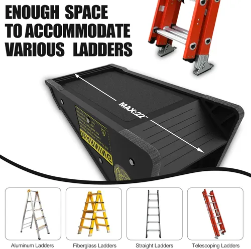 Miniatura 5 de Nivelador de escalera de plataforma estable, niveladores de escalera para escaleras de extensión con almacenamiento para superficies irregulares