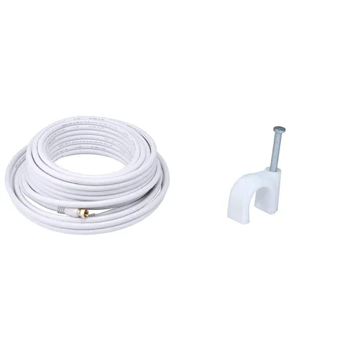 Miniatura 9 de Monoprice RG6 Quad Shield CL2 - Cable coaxial con conector tipo F para televisión, 1.5 pies
