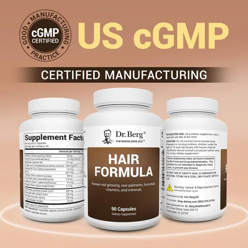 Miniatura 5 de Dr. Berg's Vitaminas todo en uno para el crecimiento del cabello para hombres y mujeres – Fórmula avanzada para el cabello incluye biotina, palma