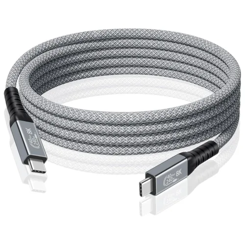 Miniatura 8 de Duttek Cable corto USB C a USB C de 40 Gbps, 1.6 pies/19.7 in, soporta 100 W PD, video de 8K a 60 Hz, trenzado de nailon, para iPhone 15, portátil