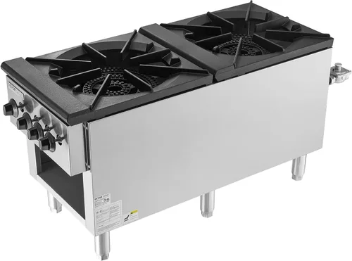 Miniatura 11 de VEVOR Estufa de Gas Comercial con 2 Quemadores, Estufa de Cocina de Encimera de Propano y Gas Natural, Placa Caliente de Gas de Acero Inoxidable