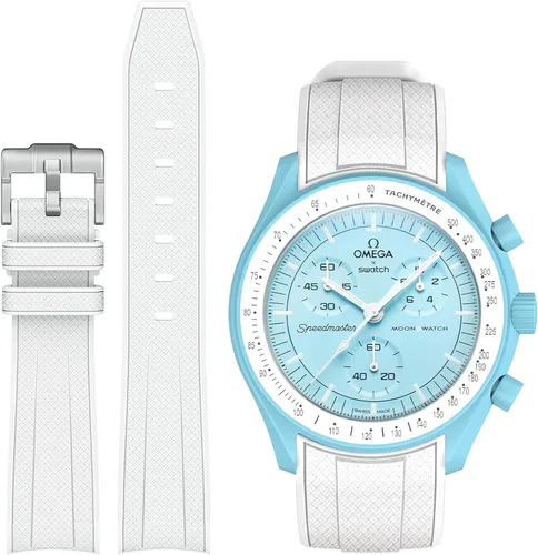 Miniatura 24 de Correa Stanchev para reloj Moonswatch, correa de silicona suave curvada sin espacio de 20mm para reloj Omega X Swatch Speedmaster, correa