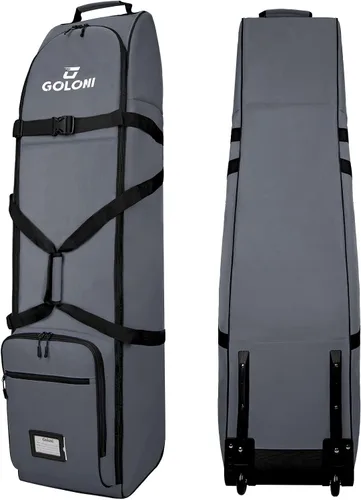 Miniatura 9 de Goloni Bolsa de viaje de golf con ruedas para aerolíneas, funda de viaje resistente al agua para viajes aéreos, equipaje de golf plegable portátil