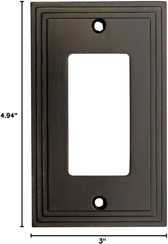 Miniatura 3 de Cosmas 25000-ORB Cubierta de placa de interruptor de pared basculante de bronce aceitado solo GFI/Decora