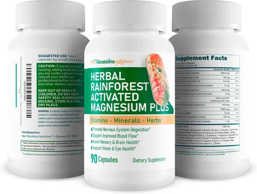 Miniatura 4 de Magnesio activado por la selva tropical a base de hierbas, nuestro mejor suplemento combinado de magnesio, con vitamina D, A, E, K, B6, folato, B12
