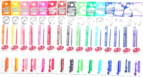 Pilot Hi-Tec-C Coleto - Recambio de bolígrafo de tinta de gel de 0.012 in, juego de 15 colores (importación japonesa) [paquete original de