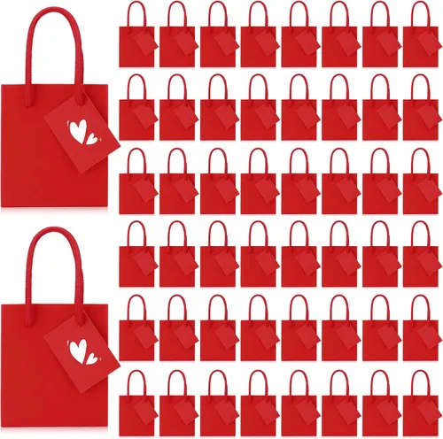Miniatura 10 de Zhehao Paquete de 50 mini bolsas de regalo para el Día de la Madre a granel de 4 x 2.75 x 4.5 pulgadas, pequeñas bolsas de regalo de agradecimiento