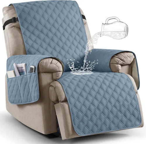 Ruaozz Funda para Silla Reclinable 100% Impermeable Antideslizante de Tamaño Grande Funda Reclinable para Silla Reclinable Grande Funda de Asiento