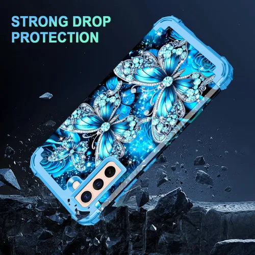 Miniatura 5 de Casetego Funda compatible con Galaxy S21 5G, tres capas, resistente, a prueba de golpes, protección completa, policarbonato duro y TPU suave