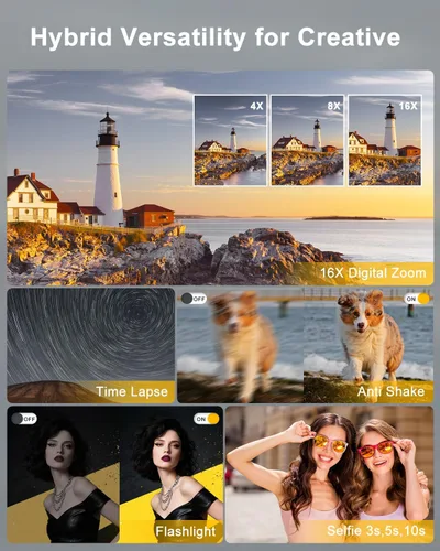 Miniatura 5 de Cámara digital, cámara digital compacta para adolescentes y adultos, para viajes, cámara de vlogging para fotografía