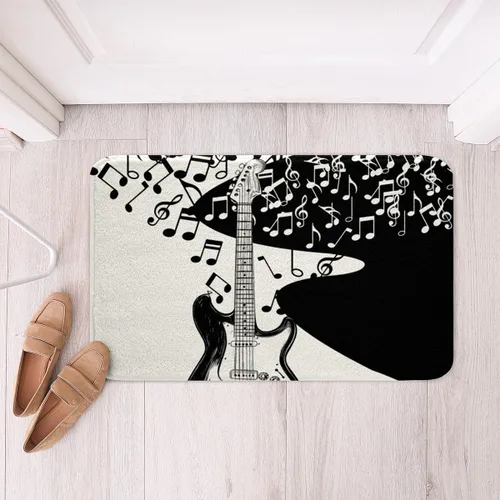 Miniatura 15 de Alfombra de baño de guitarra roja, antideslizante con música hip pop, decoración del hogar, para interiores y niñas, diseño de guitarra roja, tapete
