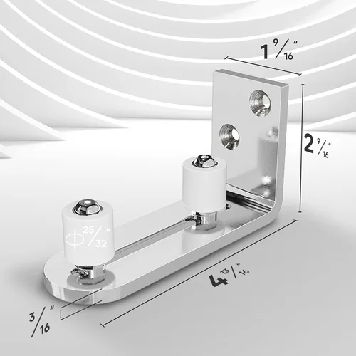 Miniatura 7 de EaseLife - Guía de suelo para puerta corrediza de granero, con rodillo de permanencia ajustable con rodamientos de bola, sistema de montaje en Cromo
